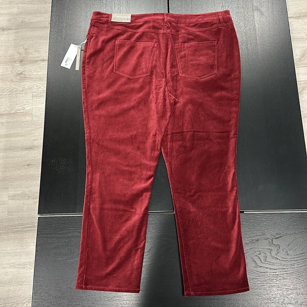 Soft Surroundings Blakely Velveteen Pants in Cabernet Red Color - 20W - Picture 4 of 11